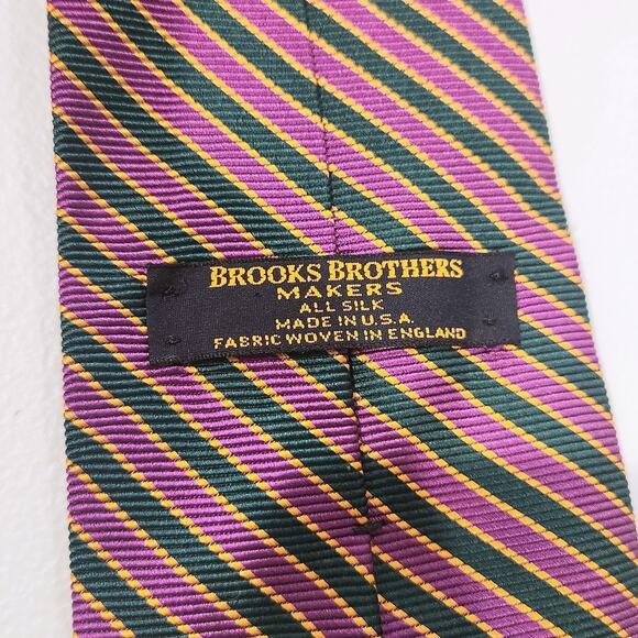 Brooks Brothers Makers Silk Multicolor Striped Neck Tie Business Professional - Picture 3 of 7